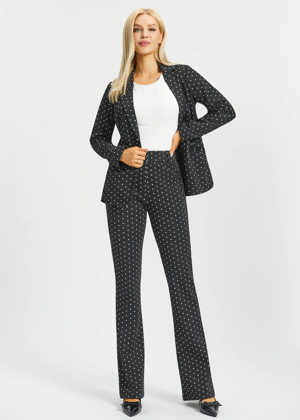 Classic Blazer | Knit Jacquard (Black Ivory Dot) - Image 9