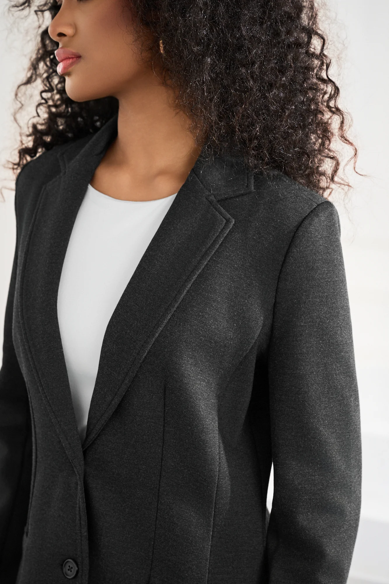 Classic Blazer | Stretch Ponte (Charcoal) - Image 4