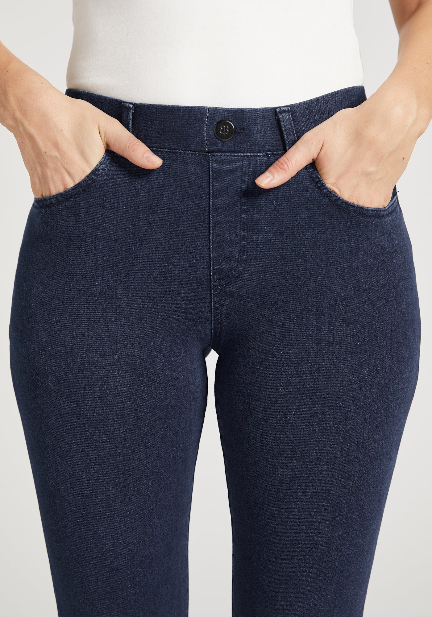 Skinny-Leg | 4-Pocket Betabrand Yoga Denim (Dark Indigo) - Final Sale - Image 3