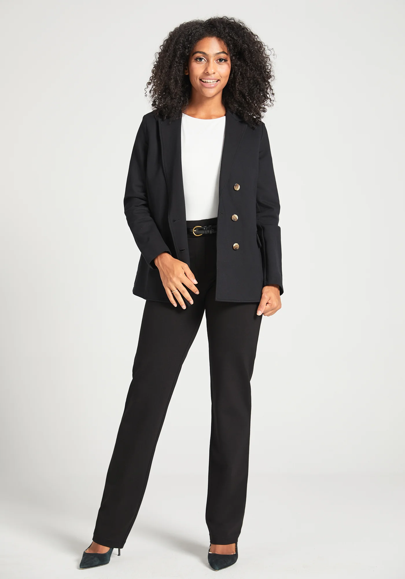 Two-Pocket DPYP™ Dress Pant Yoga Pant | Straight (Black) - Image 5